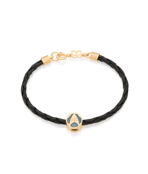 GOLD KID'S ABC LEATHER BRACELET - 14CM