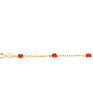 GOLD PLATED BRACELET WITH RED CRYSTALS