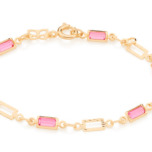 GOLD PLATED KID'S BRACELET WITH CRYSTAL
