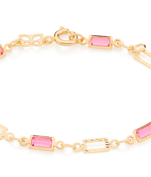 GOLD PLATED KID'S BRACELET WITH CRYSTAL