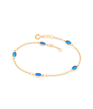 GOLD ALTERNATING BRACELET IN GREEN