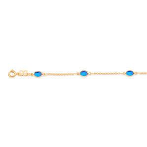 GOLD ALTERNATING BRACELET IN GREEN