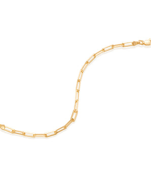 MEN'S GOLD OVAL LINK BRACELET - 20CM