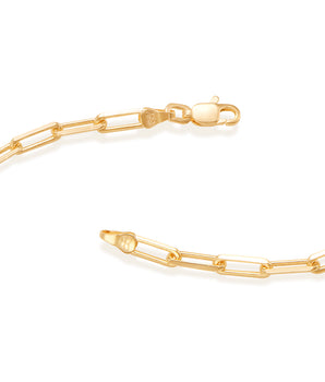 MEN'S GOLD OVAL LINK BRACELET - 20CM