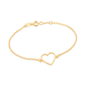 GOLD HEART OUTLINE BRACELET