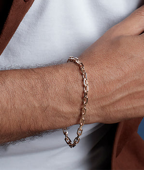 GOLD CABLE LINK CHAIN mens BRACELET - 20CM (7.9IN)
