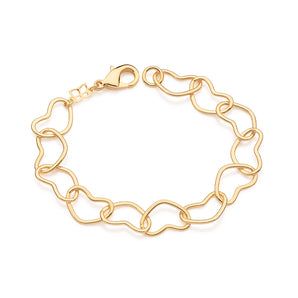 GOLD HOLLOW HEART LINK BRACELET