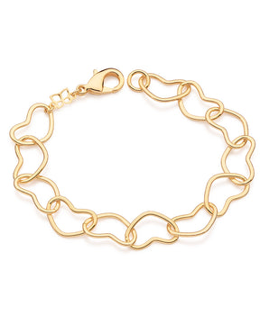 GOLD HOLLOW HEART LINK BRACELET