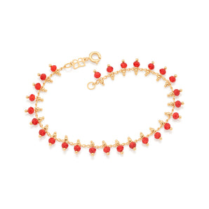 GOLD RED SUMMER BRACELET - 19CM
