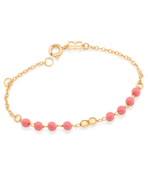 KID’S GOLD PINK BEADS BRACELET