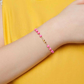 KID’S GOLD PINK BEADS BRACELET