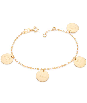 GOLD QUADRUPLE MEDAL BRACELET
