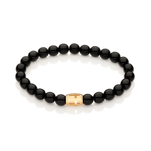 GOLD CROSS BEADED BRACELET - 7CM (2.8IN)