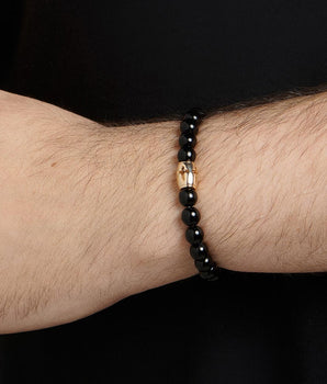 GOLD CROSS BEADED BRACELET - 7CM (2.8IN)