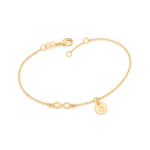 GOLD FOREVER BRACELET WITH LETTER