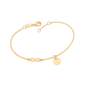 GOLD FOREVER BRACELET WITH LETTER