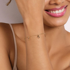 GOLD MINI HEARTS BRACELET