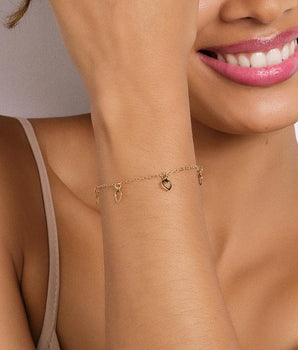 GOLD MINI HEARTS BRACELET