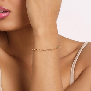 GOLD HEART LINK CHAIN BRACELET