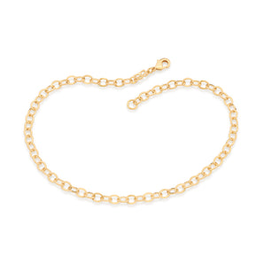 GOLD PLATED OVAL LINK CHAIN ANKLET