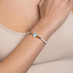 GOLD GREEK EYE BRACELET