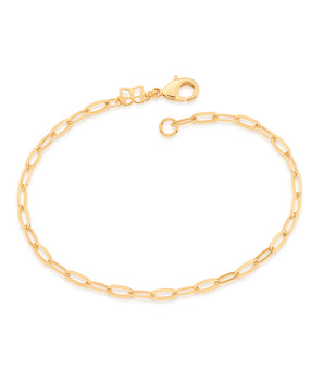 GOLD SMALL LONG CABLE LINK BRACELET