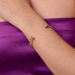 GOLD HAMMERED NAIL CUFF BRACELET