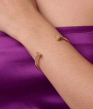 GOLD HAMMERED NAIL CUFF BRACELET
