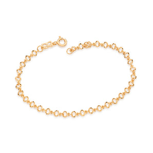 GOLD HEART CABLE LINK BRACELET
