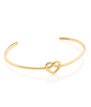GOLD HEART KNOW CUFF BRACELET