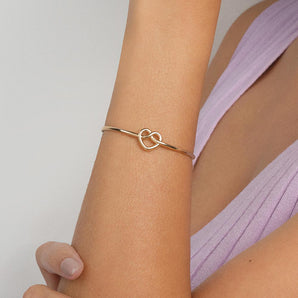GOLD HEART KNOW CUFF BRACELET