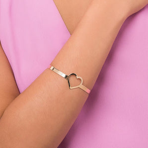 GOLD HOLLOW HEART CUFF BRACELET