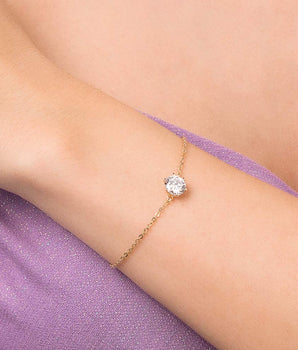GOLD PLATED BRACELET WITH ZIRCONIA