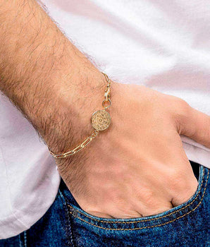 GOLD MEN S SAINT BENEDICT BRACELET SMALL