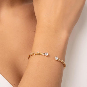 GOLD PLATED BRACELET WITH ZIRCONIA