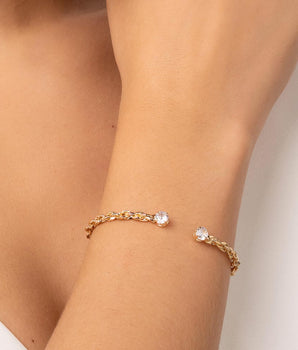GOLD PLATED BRACELET WITH ZIRCONIA
