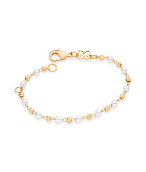 GOLD CHILDREN'S BRACELET WITH PEARLS