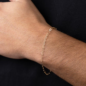 GOLD MEN'S OVAL LINK SMALL BRACELET