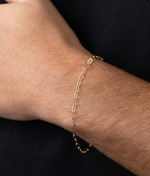 GOLD MEN'S OVAL LINK SMALL BRACELET