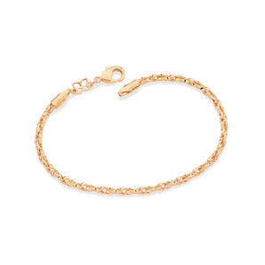 GOLD CROSSED LINK BRACELET