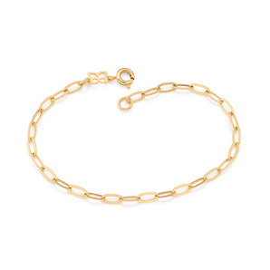 GOLD FLAT OVAL LINK BRACELET