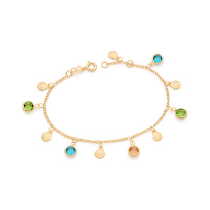 GOLD PLATED SHELL CHARM BRACELET