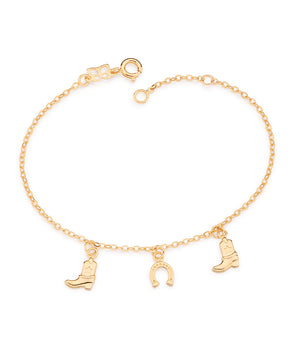 GOLD COWGIRL CHARM BRACELET