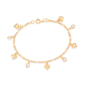 GOLD SHIMMERING HEARTS BRACELET