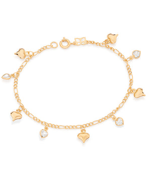 GOLD SHIMMERING HEARTS BRACELET