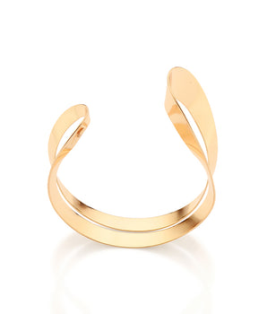GOLD ABSTRACT PILLAR OF TIME CUFF BRACELET
