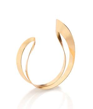 GOLD ABSTRACT PILLAR OF TIME CUFF BRACELET