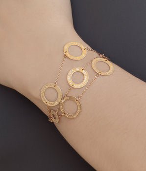 GOLD PLATED TRIPLE TEN COMMANDMENTS BRACELET