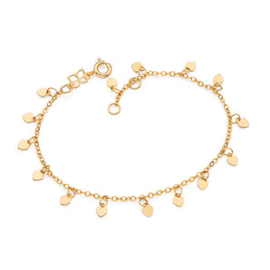 GOLD BOUND BY LOVE HEART CHARM BRACELET