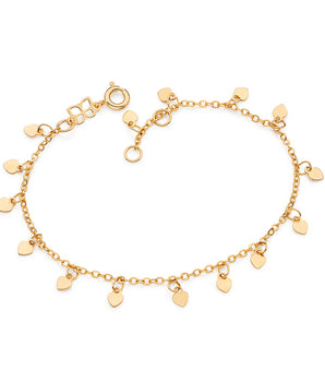 GOLD BOUND BY LOVE HEART CHARM BRACELET